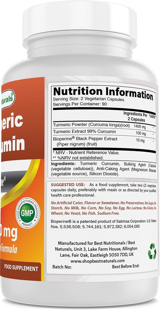 Turmeric Curcumin 1500mg & Acetyl L-Carnitine 500 Mg