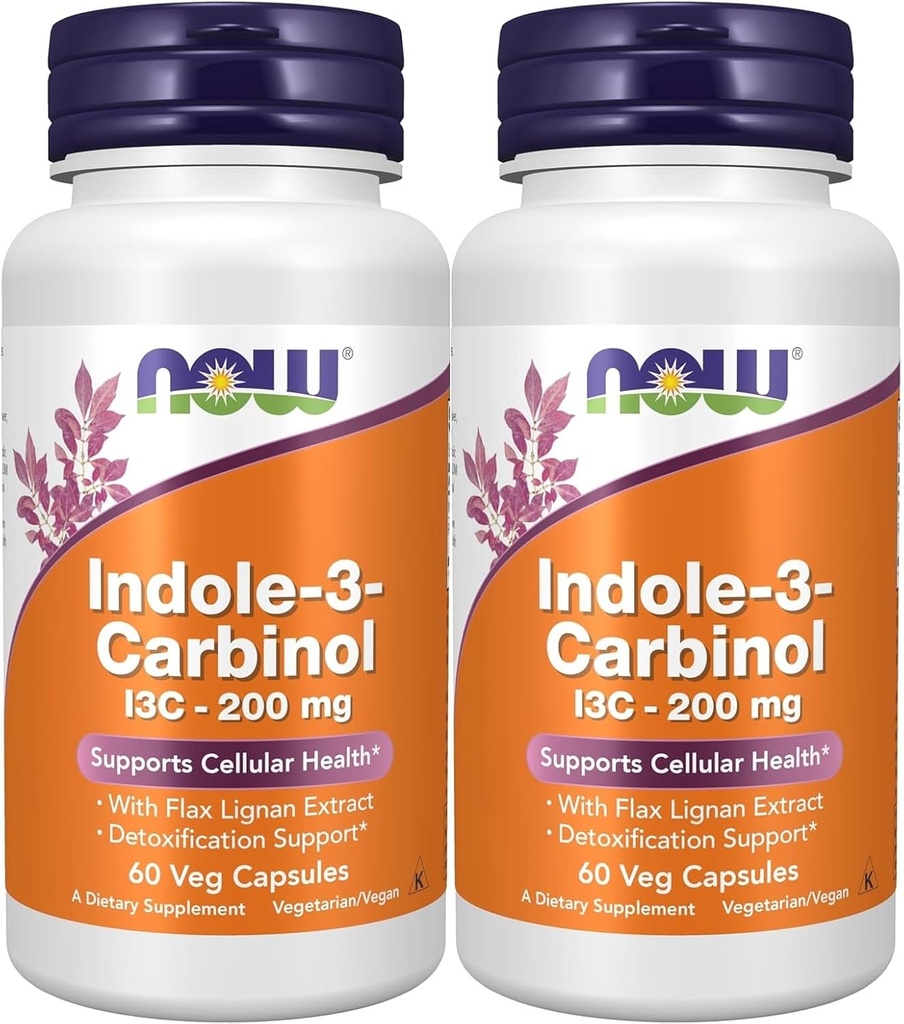 Indole-3-Carbinol (I3C) 200 mg - 60 Veg Capsules x 2 Bottles