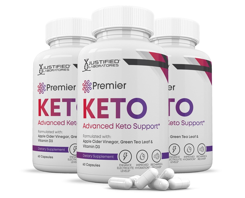 (3 Pack) Premier Keto ACV Pills 1275MG Keto Support Blend Alternative to Gummies Formulated with Apple Cider Vinegar Extra Virgin Olive Oil Powder Green Tea Leaf 180 Capsules