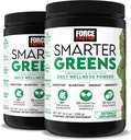 Force Factor Smarter Greens Daily Wellness Powder 2-Pack to Support Energy, Immunity & Digestion, Superfood Greens Powder with Vitamins, Minerals & Probiotics, Unflavored, 60 Servings