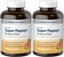 American Health Super Papaya Enzyme Plus Chewable Tablets, Natural Papaya Flavor - Promotes Digestion & Nutrient Absorption, Contains Papain & Other Enzymes - 360 Count - Pack of 2