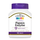 American Health Papaya Enzyme Chewable Tablets with 21st Century Papaya Enzyme Tropical Chewable Tablets, 100 Count Each