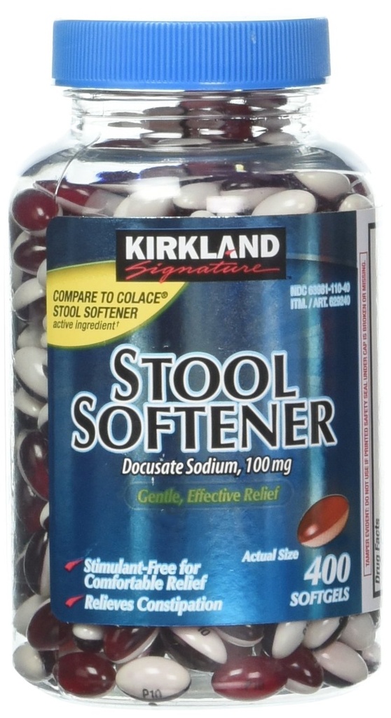Kirkland Signature Stool Softener 100 mg., 400 Softgels (4 Pack)