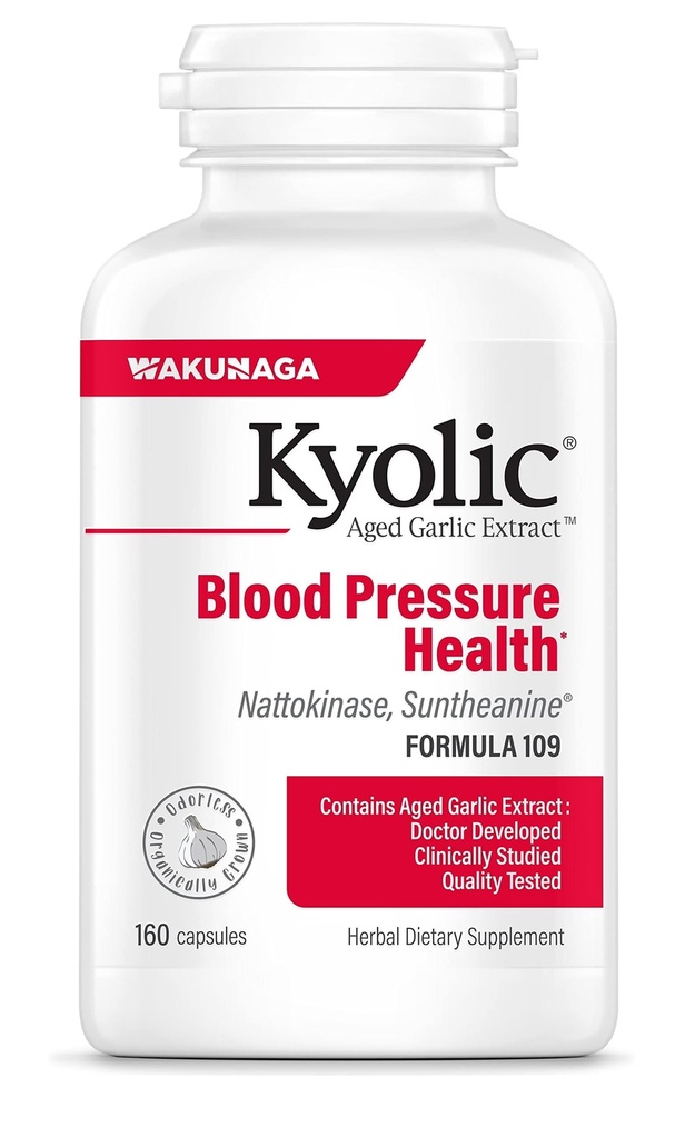 Kyolic Aged Garlic Extract Formula 109, Blood Pressure Health*, 160 Capsules