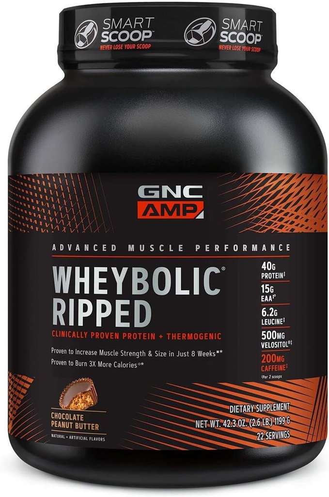 GNC AMP Wheybolic Ripped - Chocolate Peanut Butter (22 Servings)