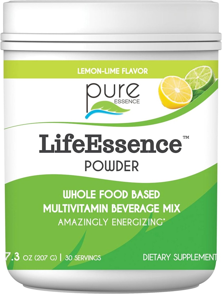 Pure Essence Labs LifeEssence Multivitamin Powder for Men and Women, Natural Herbal Supplement with Vitamin D3, B12, and Biotin, Energizing Whole Food Based Powder Mix, 7.3 oz