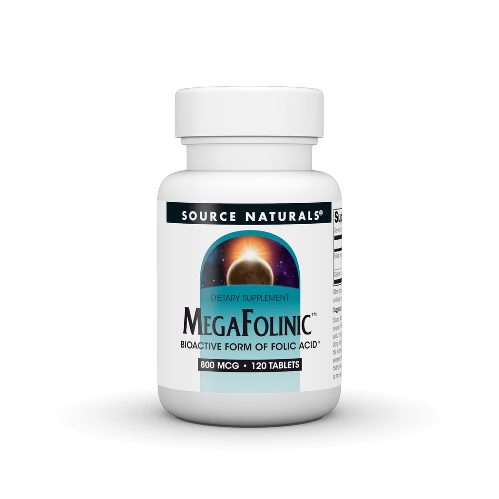 Source Naturals, MegaFolinic 800 mcg - 120 Tablets