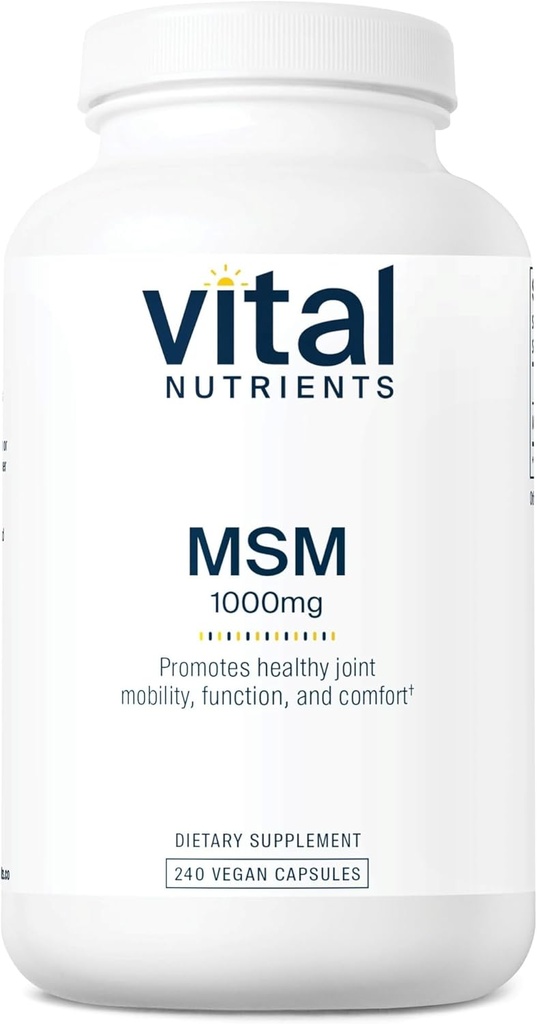 Vital Nutrients - MSM 1000 mg - Natural Form of Organic Sulfur - 240 Capsules