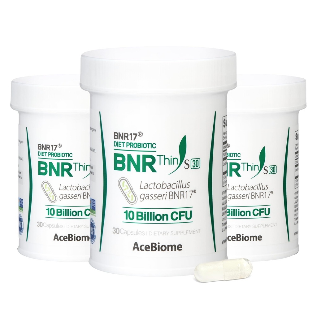 BNRThin S30, Lactobacillus Gasseri BNR17, 10 Billion CFU Guaranteed, 90 Capsules (90 Serving, 3 Packs of 30)