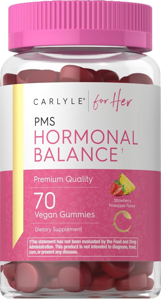 Carlyle Hormonal Balance for Women & PMS Supplement | 70 Gummies | Vitamin Complex | with Iron | Vegan, Non-GMO, Gluten Free | for Her