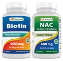 Best Naturals Biotin 10,000 mcg & NAC 600 mg