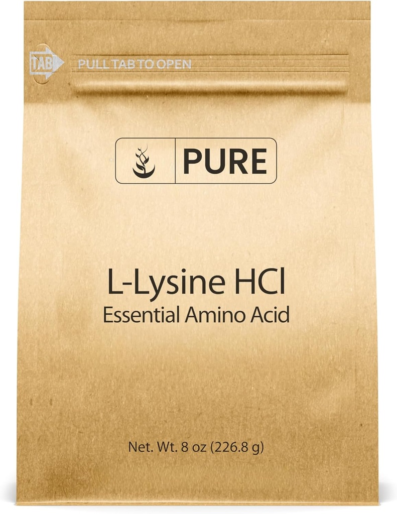 Pure Original Ingredients L-Lysine HCl (8 oz) Alpha Amino Acid, Non-GMO, Gluten-Free