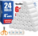 YesBes 24 Pack Gauze Rolls, 4 in x 4.1 Yards, Premium Gauze Wrap Roll for Wounds, Bandage Wrap Rolled Gauzes, Mummy Wraps, Individually Wrapped