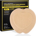 EVERLIT Sacrum Silicone Foam Dressing | Highly-Absorbent Waterproof Sacral Bandage Pad for Bed Sore Pressure Ulcer Wound Care | Sterile Adhesive Dressing for Chronic Wounds (7" x 7" | 5 Pack)