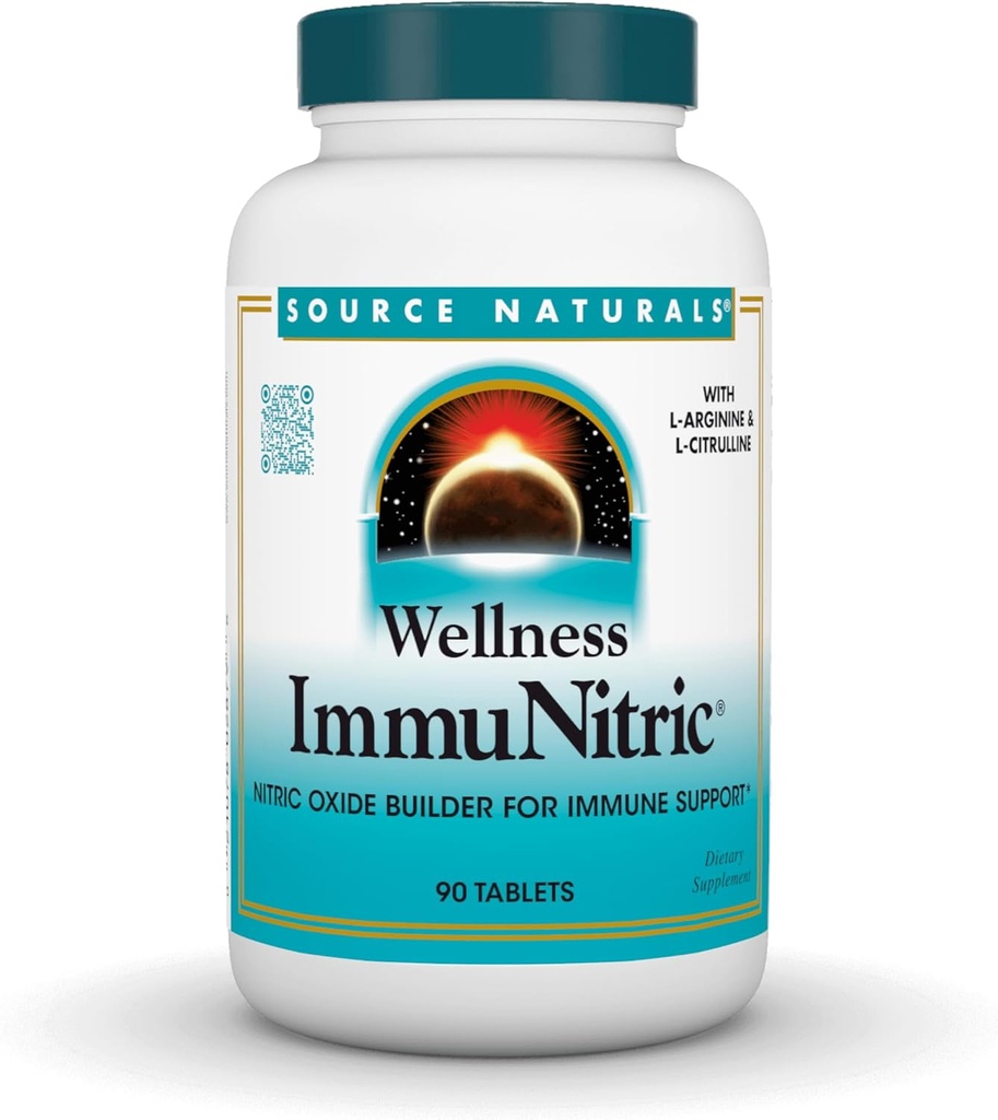 Source Naturals Wellness Immunitric, Nitric Oxide Builder for Immune System Support* - 90 Tablets
