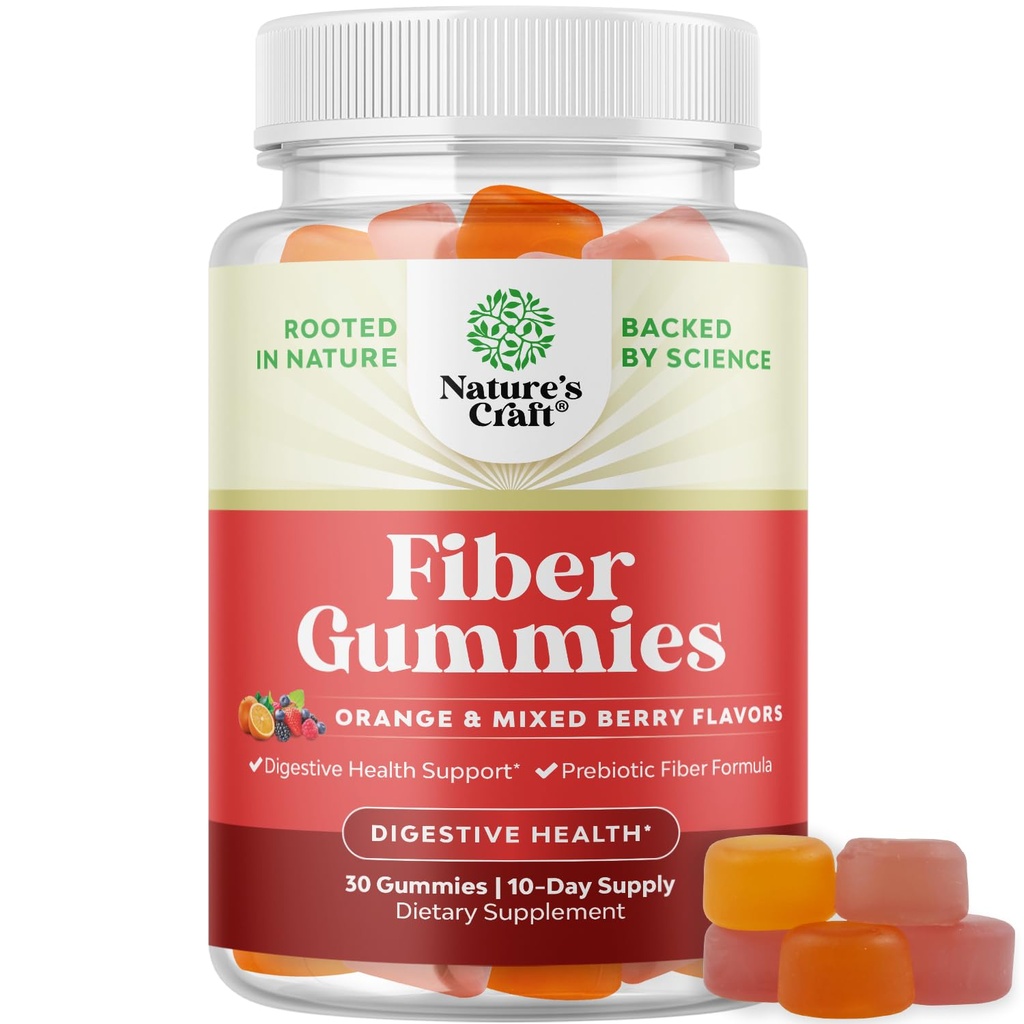 Tasty Prebiotic Fiber Gummies for Adults - High Fiber Supplement Gummies Vitamins for Adults with Prebiotic Soluble Chicory Root for Immunity and Digestive Support - Non GMO Vegan Halal 30 Count
