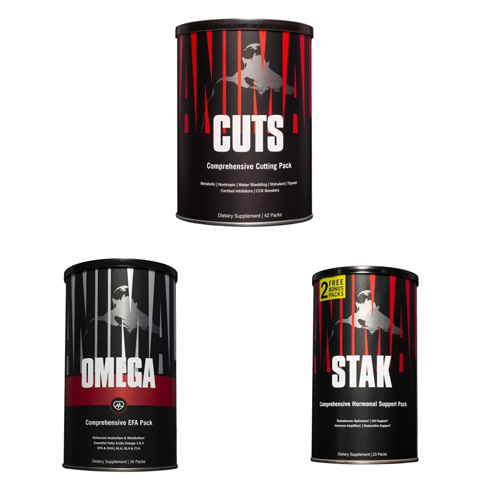 Animal Cuts Thermogenic Fat Burner + Omega + Stak - Weight Loss Management Diet Pills for Men and Women