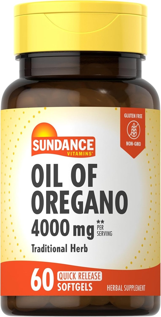 Sundance Oil of Oregano 4000mg Softgels | 60 Pills | Traditional Herbal Supplement | Non-GMO and Gluten Free Formula