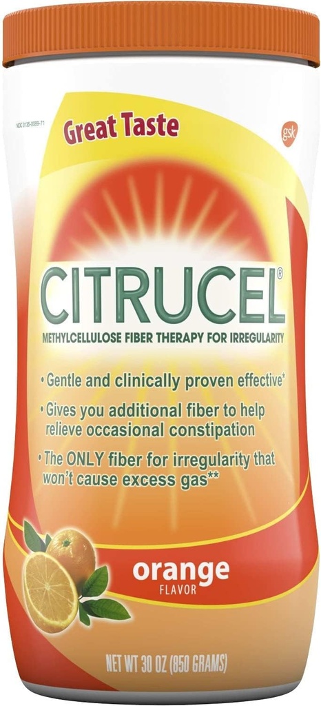 Citrucel Citrucel Powder Orange Flavor, Orange Flavor 30 oz (Pack of 5)