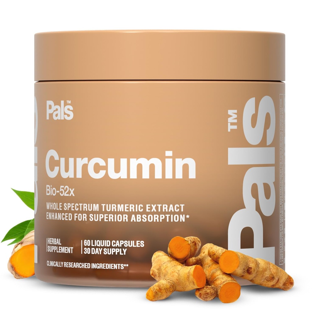 Turmeric Curcumin Supplement 500mg Bio-52x Max Absorption 98% Pure Turmeric Supplement Capsules with Extra Strength Curcumin 95% Curcuminoids Extract Antioxidant Joint Support, Non-GMO Vegan, 30 Days