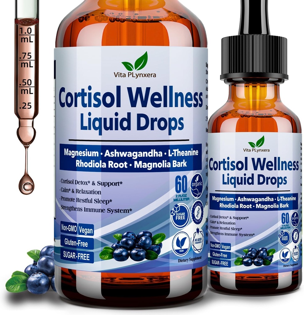 Cortisol Supplements for Women & Men, 17-in-1 Cortisol Reducer Detox Manager w. Magnesium Glycinate Ashwagandha, L-Theanine, Phosphatidylserine, Hormone Balanced for Women, Recess Mood Focus, Sleep