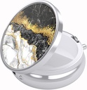 Nipichsha Pill Box, Small Pill Case for Purse & Pocket, Cute Travel Medicine Organizer, Portable Medicine Container Holder to Hold Vitamins, Medication, Fish Oil & Supplements, Black Gold Marble