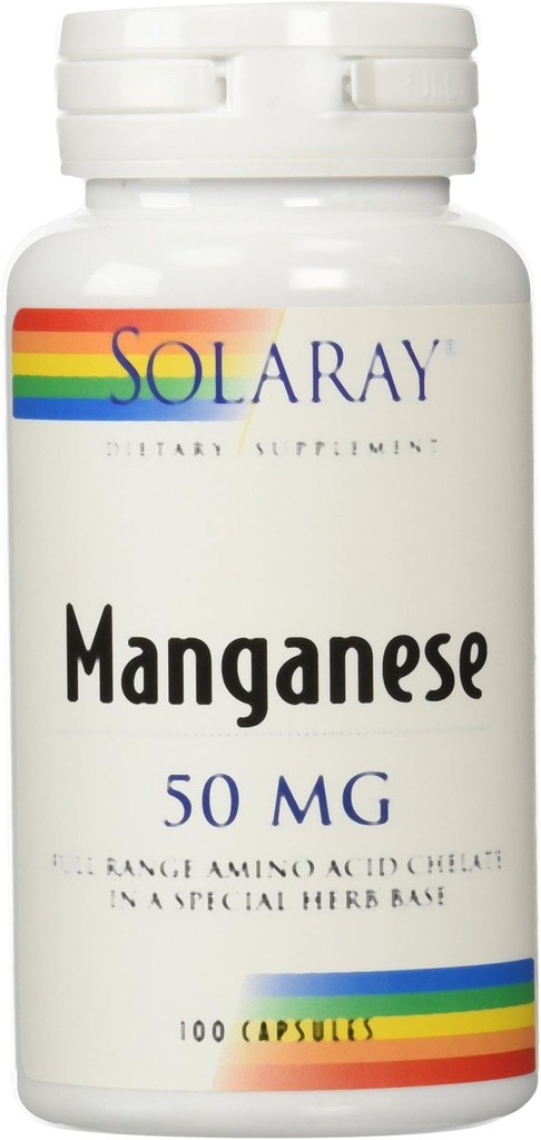Solaray Manganese Supplement, 50 mg, 100 Count