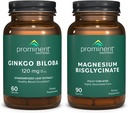 Prominent Nutrition Cognitive Health Support Bundle - Ginkgo Biloba Supplement & Magnesium Bisglycinate Supplement