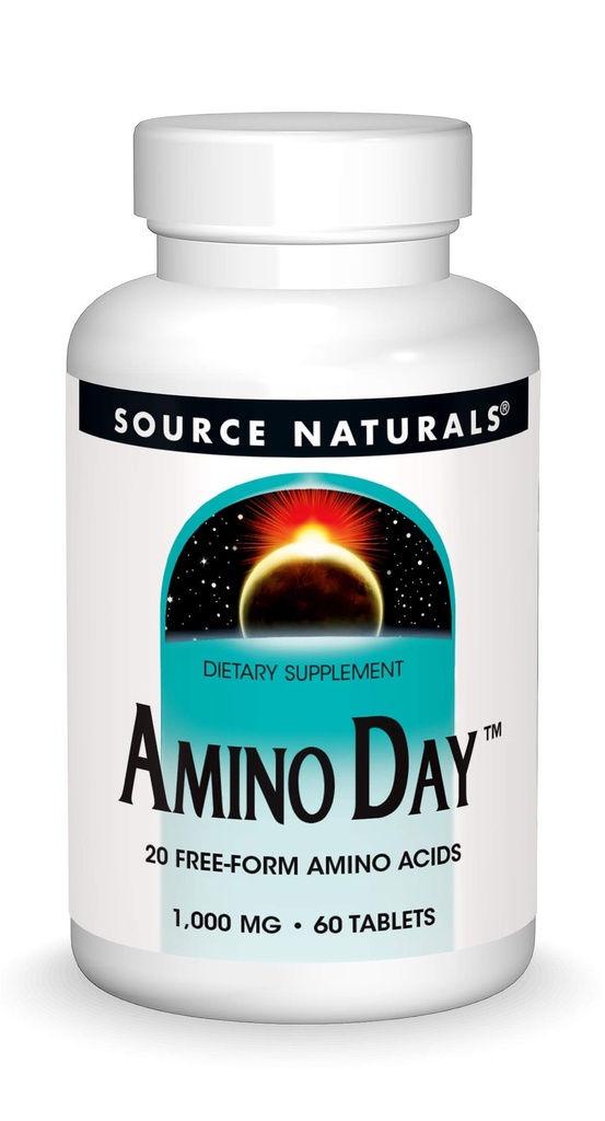 Source Naturals Amino Day - 20 Free Form Amino Acids Supports Quality Dieting During Nutrition - 60 Tablets