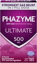 Phazyme Ultimate Strength Anti-Gas 500 mg Simethicone Gas Relief for Adults, Fast Gels Quickly Ease Bloating, Pressure and Discomfort, 20 Count