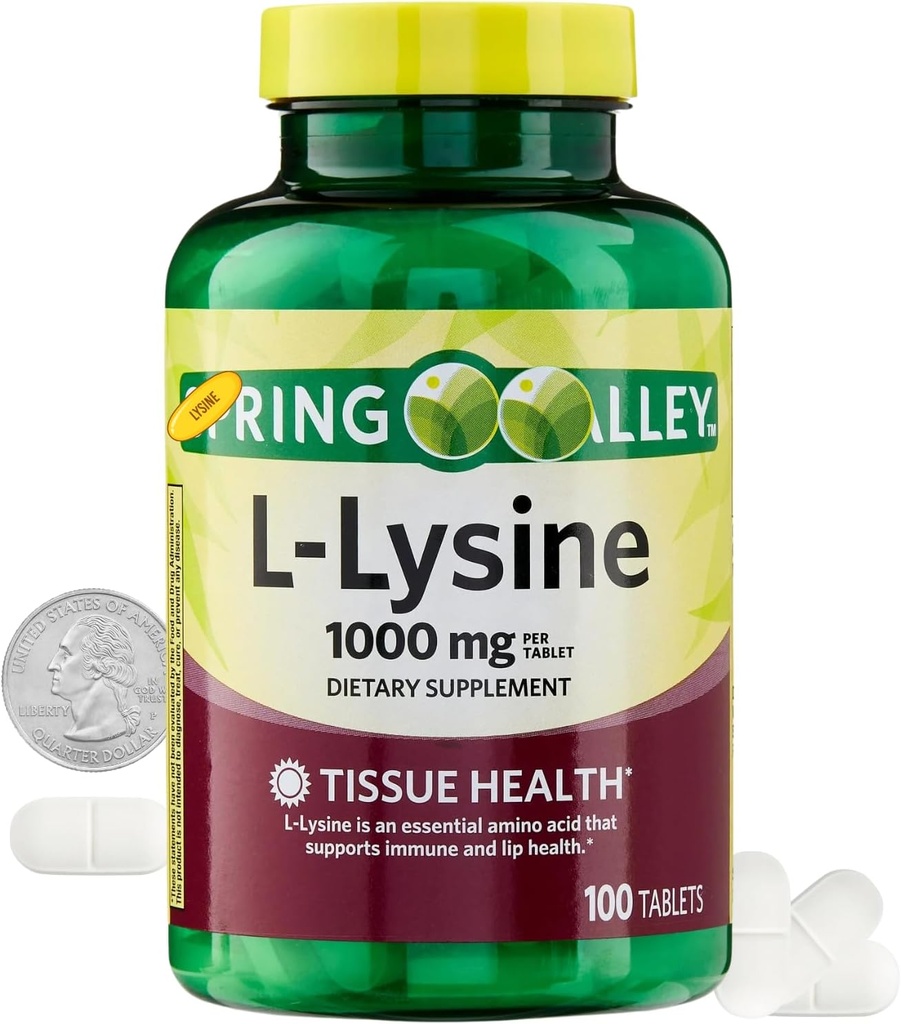 L-Lysine 1000mg Amino Acid llysine L lysine Lysine Supplement Lysine Immune Support 100 Tablet
