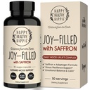 Joy-Filled with Saffron Mood Support Supplement — Daily Mood Support with 30mg Extract + Ashwagandha, Rhodiola, St. John's Wort, Lemon Balm | Saffron Supplements for Emotional Support, Vegan, 30 Ct