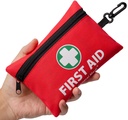 General Medi Mini First Aid Kit, 110 Piece Small First Aid Kit - Includes Emergency Foil Blanket, Scissors for Travel, Home, Office, Vehicle, Camping, Workplace & Outdoor (Red)