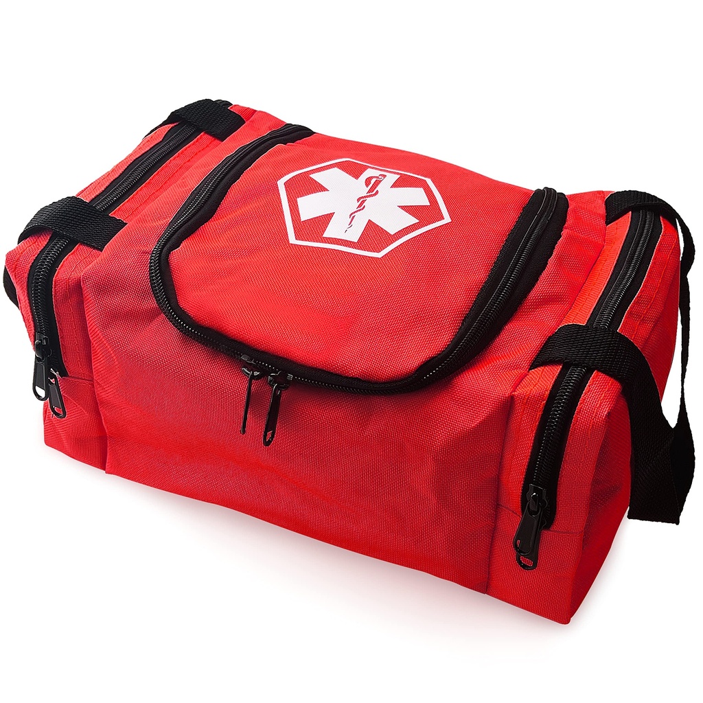 ASA TECHMED First Aid Responder EMS Emergency Medical Trauma Bag EMT, Fire Fighter, Police Officer, Paramedics, Nurse, Red