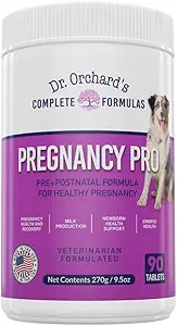 Dr Orchards Pregnancy Pro Dog Prenatal Vitamins - Premium Dog Supplement for Pregnancy, Prenatal + Postnatal, Lactation and Newborn Health Support, 90 Ct