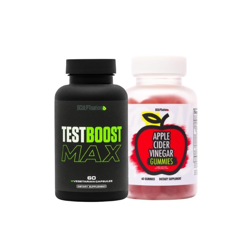 Sculpt Nation by V Shred Test Boost Max and Apple Cider Vinegar Gummies Bundle