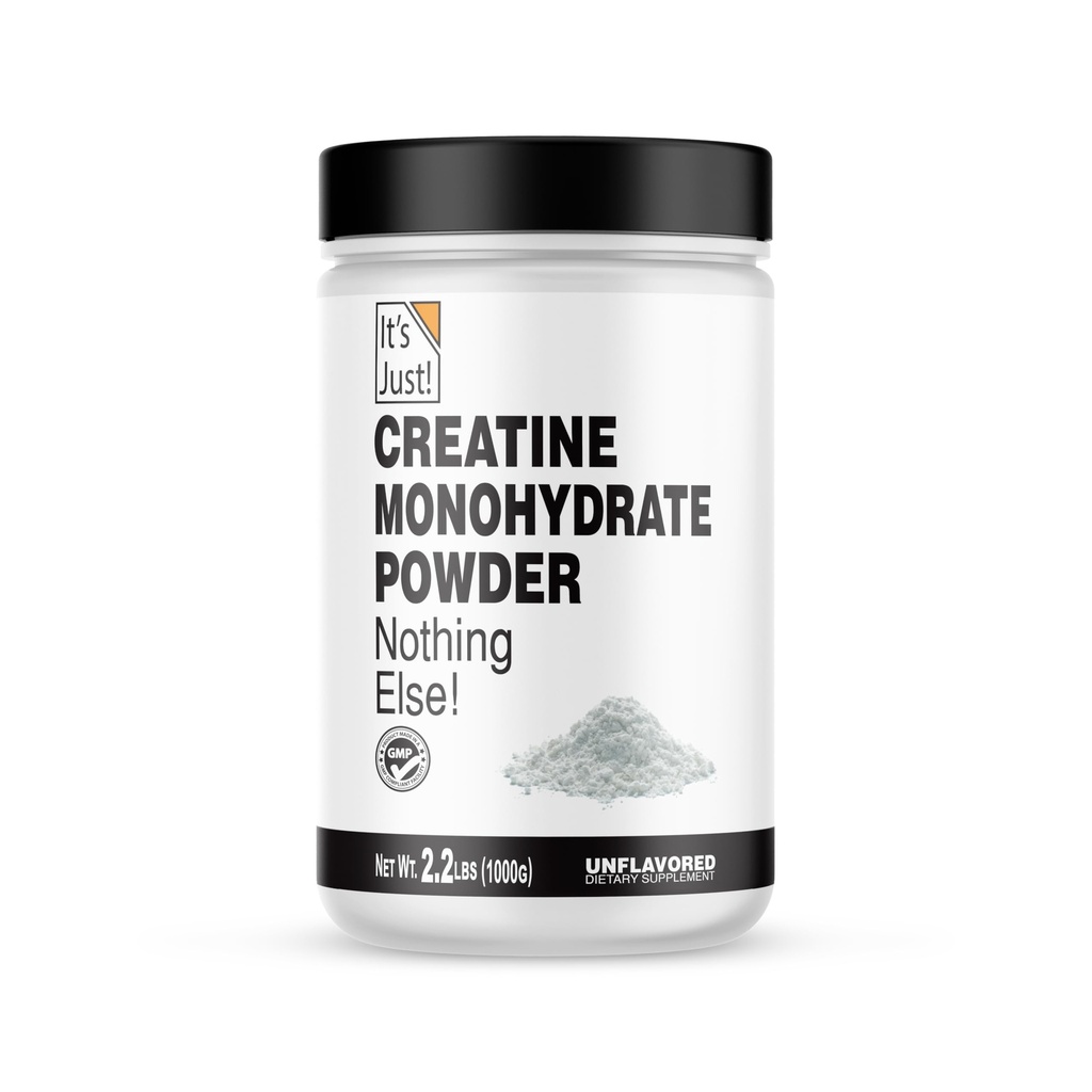 It's Just! - Creatine Monohydrate Powder, Pure Creatine Powder, Made in USA, 3rd Party Lab Tested, 5g Per Serving, Scoop Included, No Fillers, No Added Flavor (Unflavored, 1000g / 200 Servings)