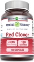 Amazing Formulas Red Clover 430 Mg Supplement | Capsules | Non-GMO | Gluten-Free | Made in USA (1 Pack | 180 Count)