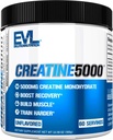 Evlution Nutrition Creatine 5000 - Supports Faster Recovery, Lean Muscle Growth & Performance - Pre & Post Workout Powder - 5000mg Pure Creatine Monohydrate Per Serving - 60 Servings - Unflavored