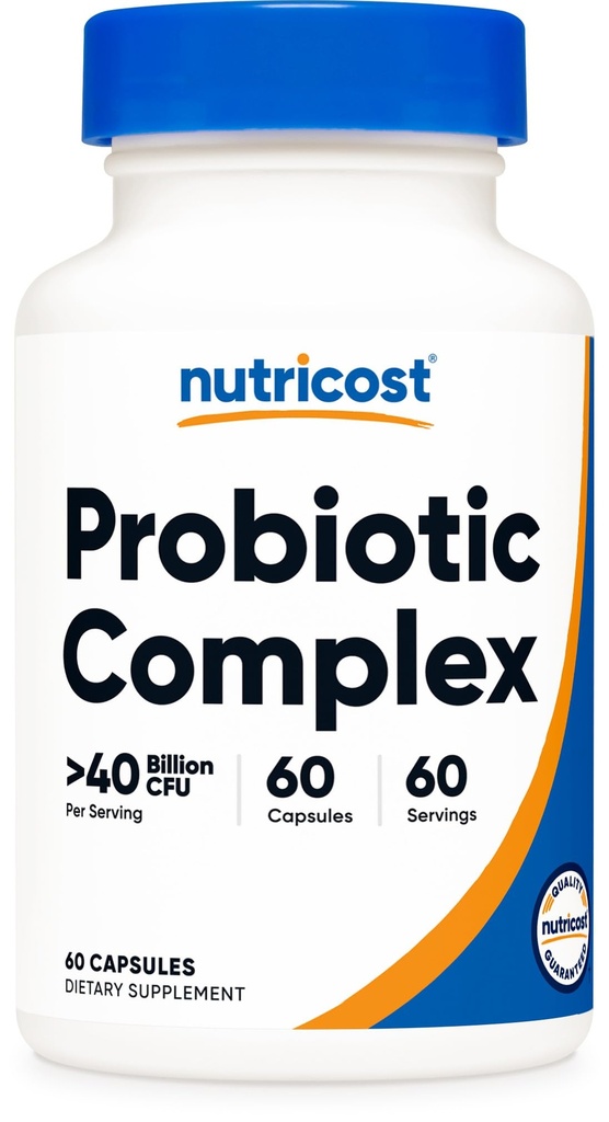 Nutricost Probiotic Complex (40 Billion CFU) (60 Capsules) - GMO-Free, Gluten-Free