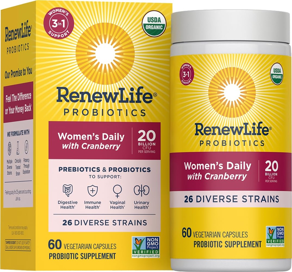 Renew Life Women's Daily Probiotic + Prebiotics, 60 CT