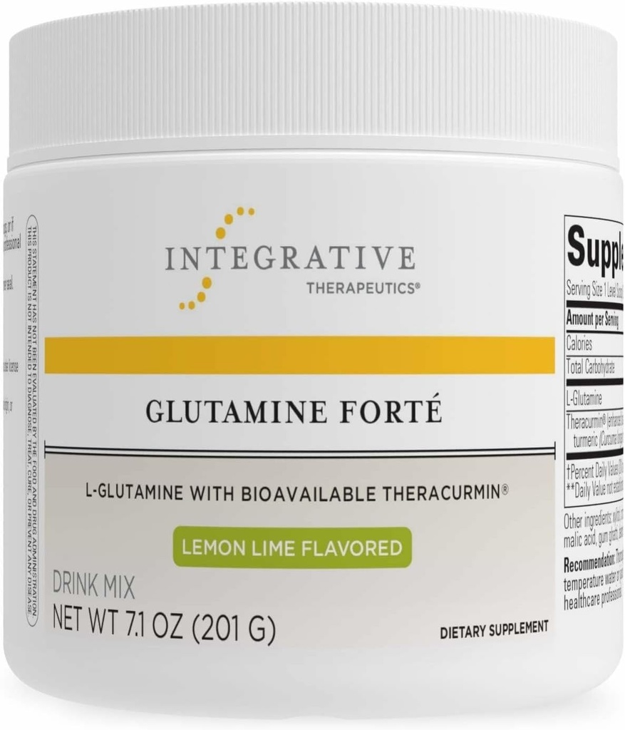 Integrative Therapeutics Glutamine Forté - Daily Health Supplement* - Gut Support Drink Mix* - Vegan, Gluten-Free & Dairy-Free - Lemon Lime Flavored - 7.1 oz (30 Servings)
