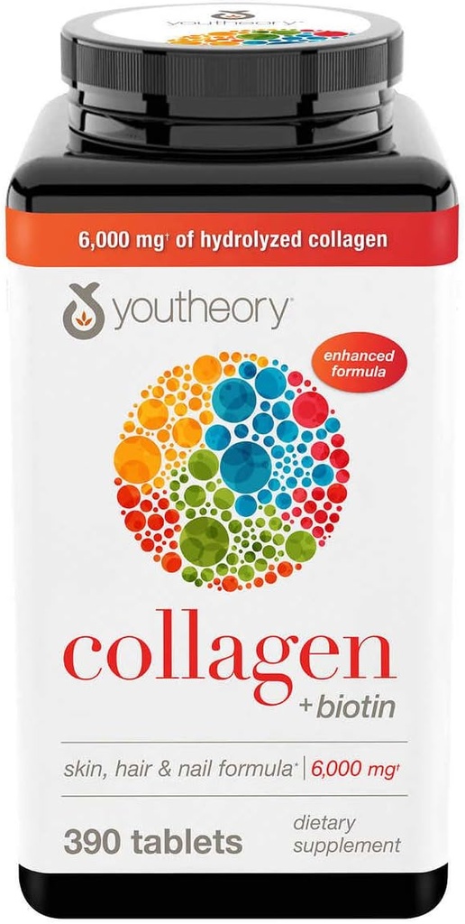 Youtheory Collagen Plus Biotin, 390 Tablets (5 Pack)