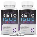 (2 Pack) Advanced Keto 1500 Extreme Pills 1675MG New & Improved Formula Contains Apple Cider Vinegar Extra Virgin Olive Oil Powder Green Tea Leaf 120 Capsules