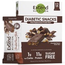 Extend Sugar Free Protein Bars, Perfect Diabetic Snacks, High Protein and Fiber, Hunger Control & Steady Energy, Low Carb, Keto Friendly (12 Count, Chocolate Peanut Butter)