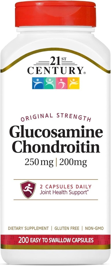 21st Century Glucosamine/Chondroitin, Original Strength, 200 Easy to Swallow Capsules