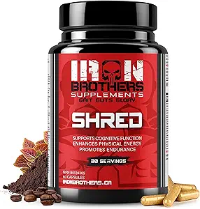 Iron Brothers Supplements Shred for Men & Women | Strong Appetite Suppressant for Weight Loss Management | Supports Cognitive Function Promotes Endurance Increases Energy - Fat Burner - Reduce Craving