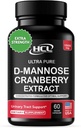 HCL HERBAL CODE LABS D-Mannose with Cranberry Extract Capsules 1500mg – High Potency USP Grade D-Mannose Supplement with Whole Fruit Cranberry Powder – Urinary Tract Support – Non-GMO 60 Capsules