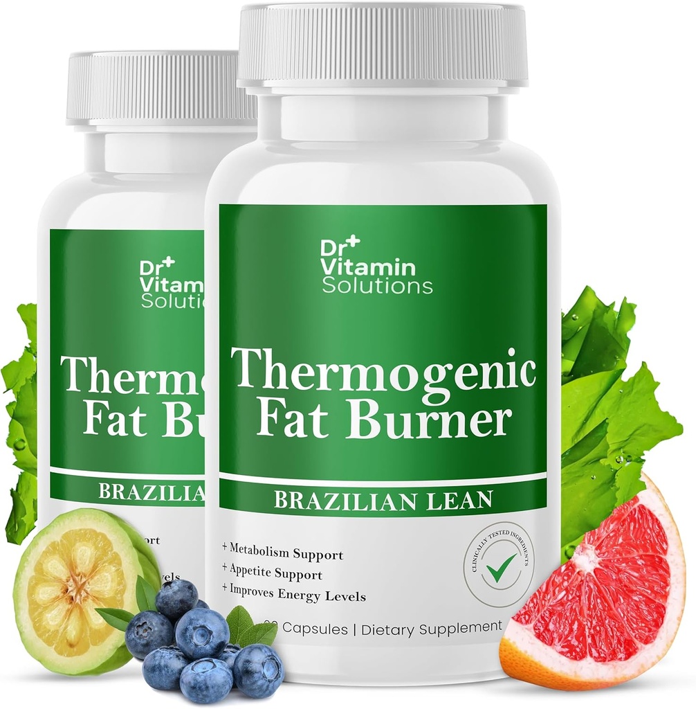 DR VITAMIN SOLUTIONS Thermogenic Fat Burner for Women and Men - Appetite Suppressant for Weight Loss - Includes Green Tea Extracts for Bloat Relief - Metabolism Booster - Pack of 2