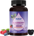 Natural Black Elderberry Gummies 150mg, Elderberry Fruit Extract with Vitamin C and Zinc, Herbal ElderCraft® Gummies Daily Immune Support for Kids and Adults, 60 Count